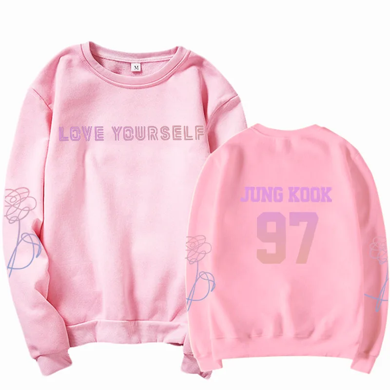 Толстовка с капюшоном love yourself k pop bangtan boys Свитшот Jung Kook 97 suga унисекс корейские
