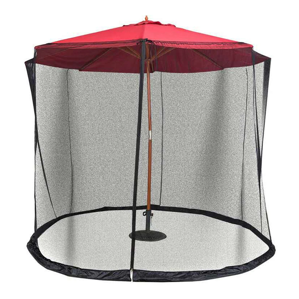 

11ft Umbrella Screen Adjustable Umbrella Mesh Netting with Double Zippered Doors for Outdoor Patio Garden