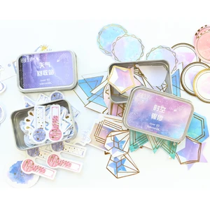 Domikee новые милые кавайные золотые фольгированные звезды неба Скрапбукинг журнал дневник декоративные самодельные наклейки Набор Канцтовары подарок swrap 60 шт.