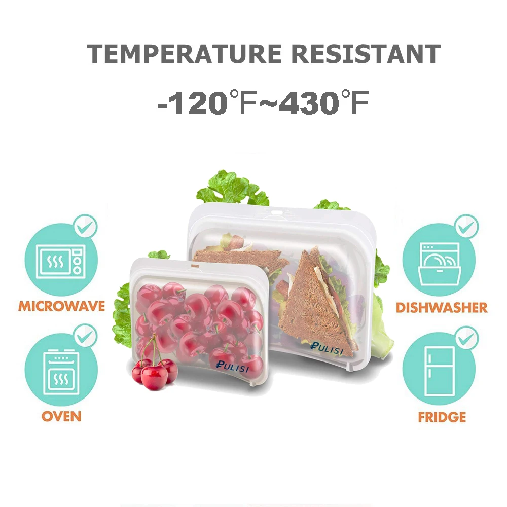 Силиконовый Пакет для хранения пищевых продуктов многоразовые контейнеры