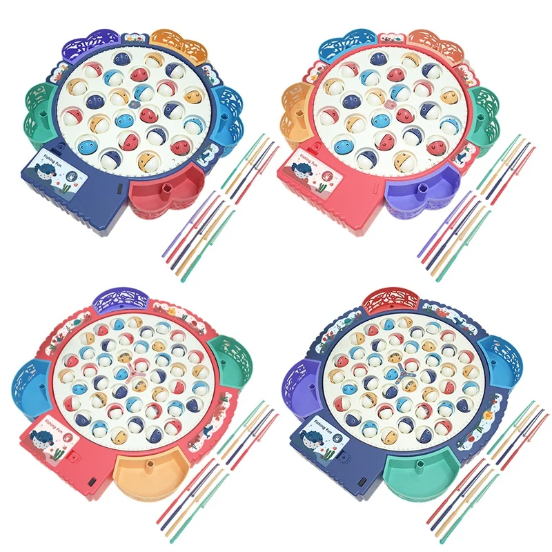 

Fishing Toys for Children Magnetic Fish Game Electronic Musical Rotating Board Play Outdoor Sports Educational Toys