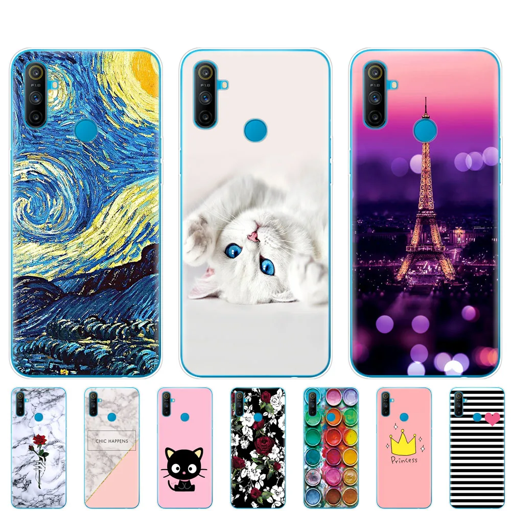 Силиконовый чехол для Realme C3 мягкая задняя крышка из ТПУ OPPO RMX2020 C 3 RealmeC3 милый кот 6 5