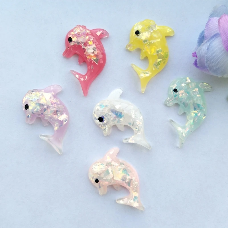 

20 штук смешанные смолы стильная футболка с изображением персонажей видеоигр Дельфин плоская спина, кабошон миниатюрный узор орнамент для а...