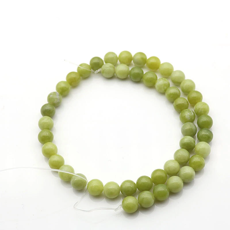 Лидер продаж круглые бусины из натурального камня горчичного цвета