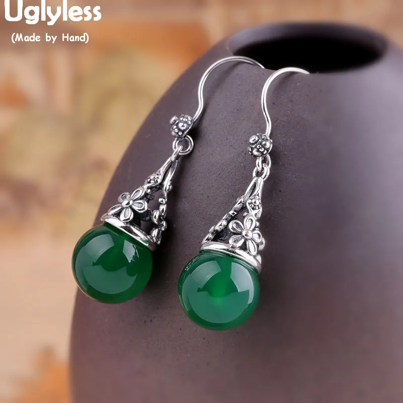 Uglyless полые тайские серебряные серьги в форме цветка женские из драгоценных