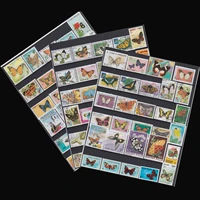 100 different used real postage stamps of insect and butterfly pupae in foreign countries stempel stamps for scrapbooking stamps