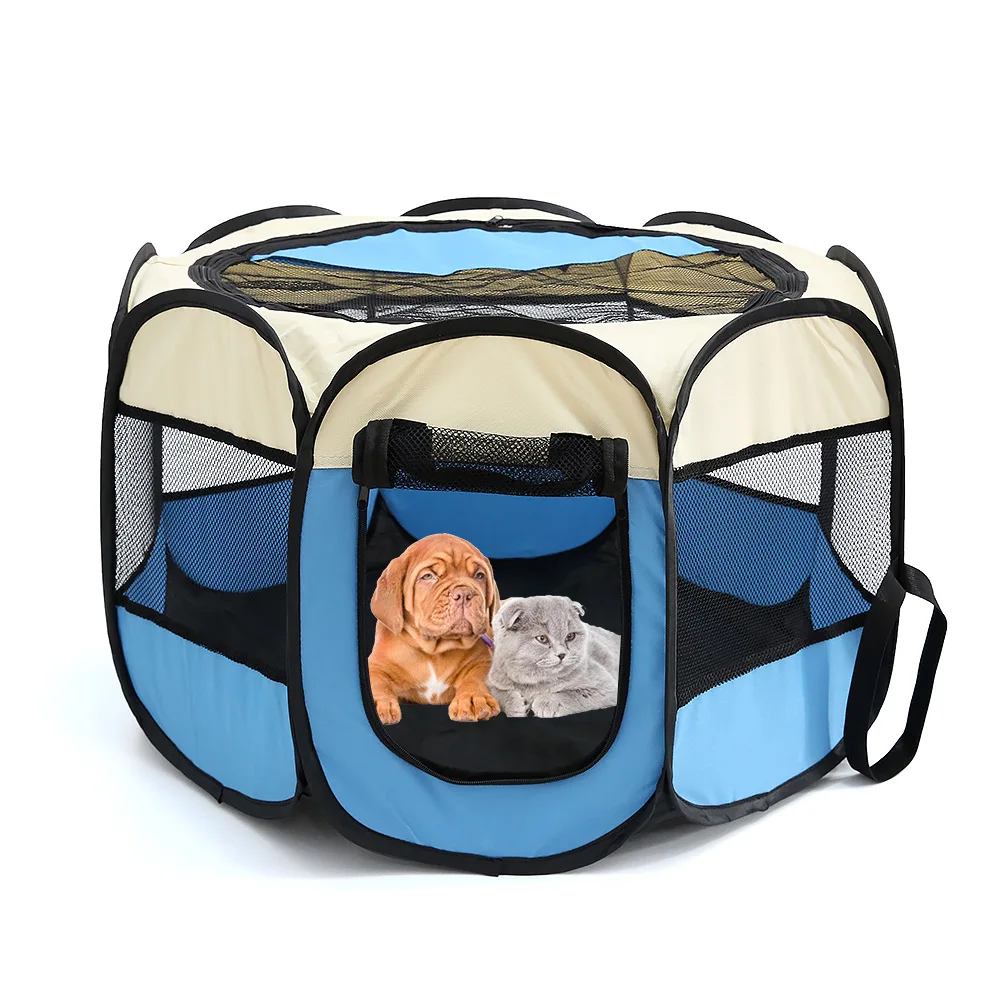

Portable Folding Pet Tent Dog House Octagonal Cage For Cat Tent Playpen Puppy Kennel Easy Operation Fence Outdoor Big Dogs House