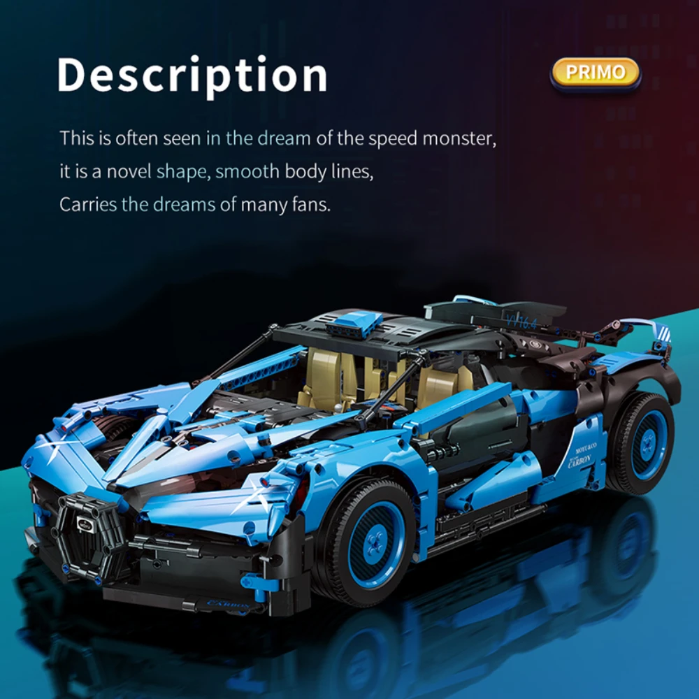 Супергоночный спортивный автомобиль модель модульного строительного блока Moc