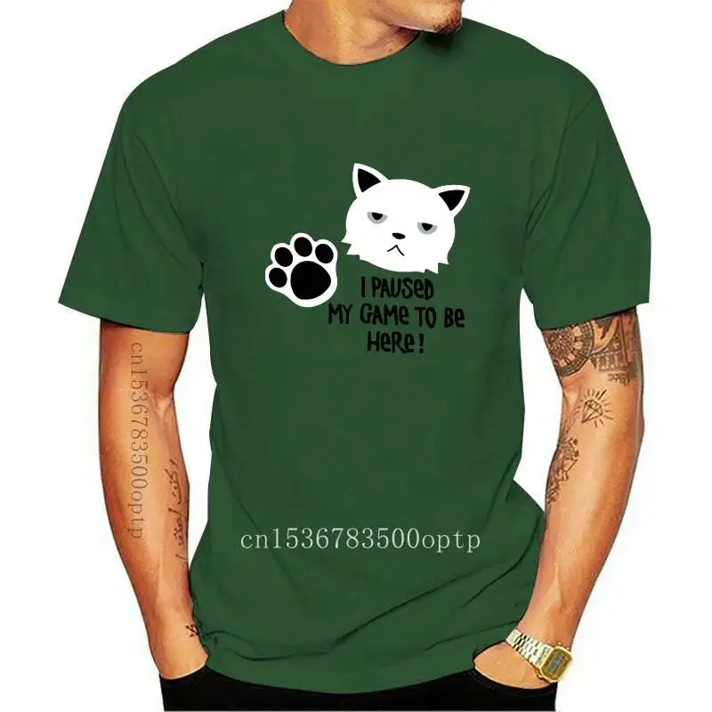 

New I paused my game to be here cat funny t shirt women female loose streetwear women t-shirt top tee shirt homme women clothes