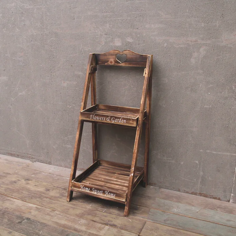 Садовая деревянная стойка полка для украшения балкона подставка под растения