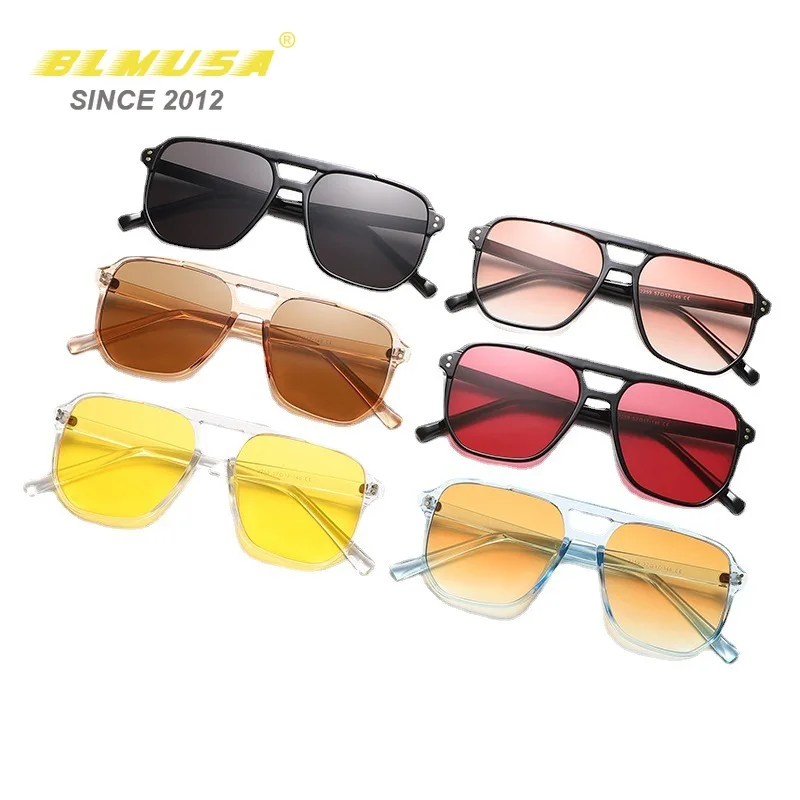 

BLMUSA 2021 New Simple Sunglasses Men Trend Gradient Lenses Square Decorative Glasses For Women Unisex Car Driving Eyewear UV400