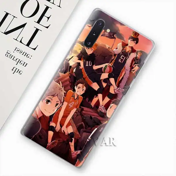 003 Аниме Haikyuu телефонные чехлы для samsung Galaxy Note 10 S10 плюс 5G S10e A30 A40 A50 A60 A70 M40 жесткий чехол - Цвет: 003
