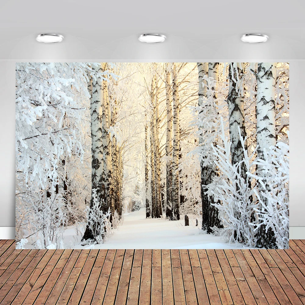 

Фон для фотосъемки с изображением Рождественская фоновая фотография Рождество Рождественский Семья снежной зимы леса для студийной Фоток...