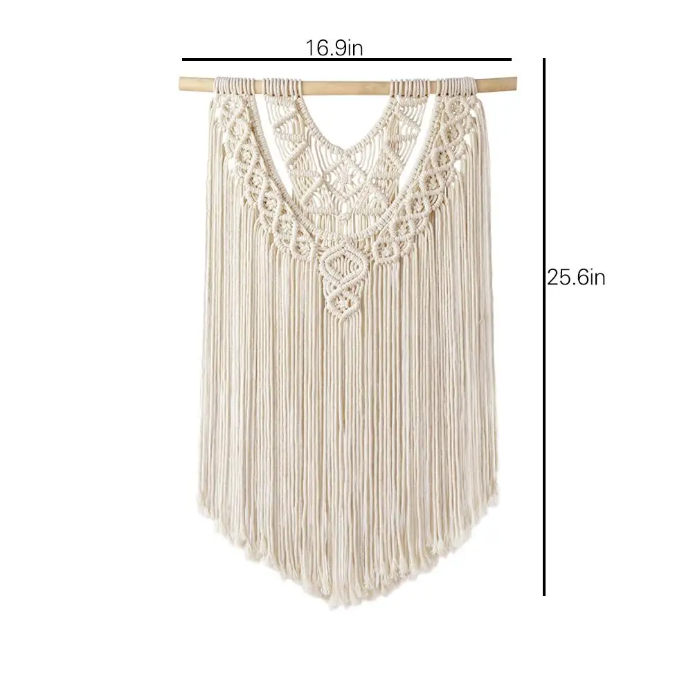 

Macrame Woven Wall Hanging Boho Chic Bohemian Room Geometric Tapestry Art Beautiful Apartment Dorm Room Decoration