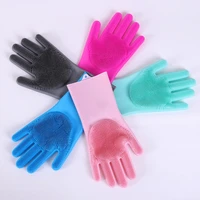 silicone glove household scrubber anti scald dish washing gloves kitchen bathroom cleaning tools