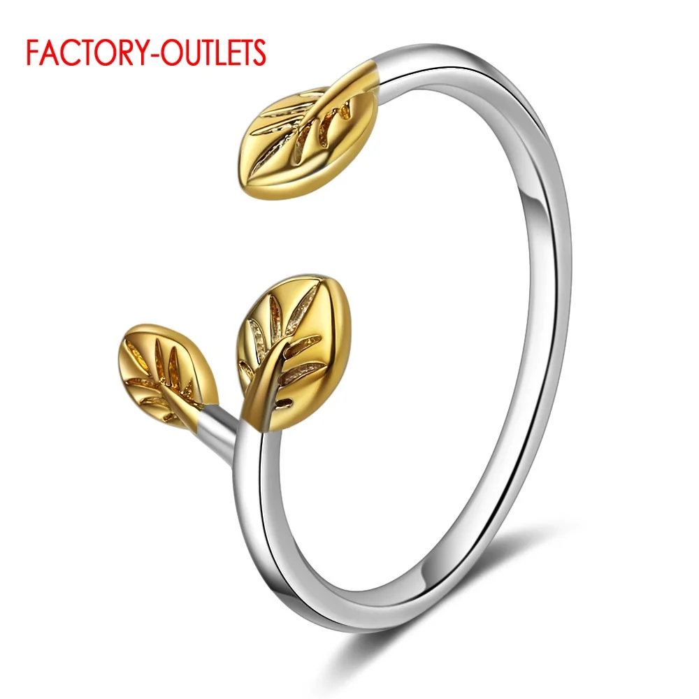 

Женские кольца из серебра 925 пробы, регулируемые кольца с желтыми листьями дерева, Изящные Ювелирные украшения, женские аксессуары