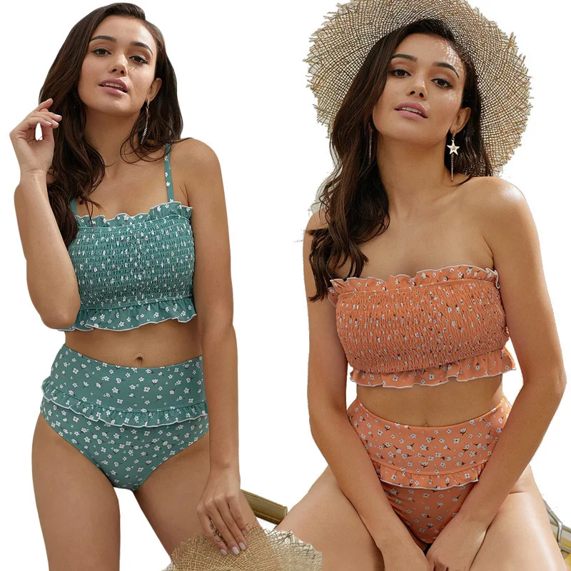 Купальник из двух частей для похудения женский купальный костюм Модный