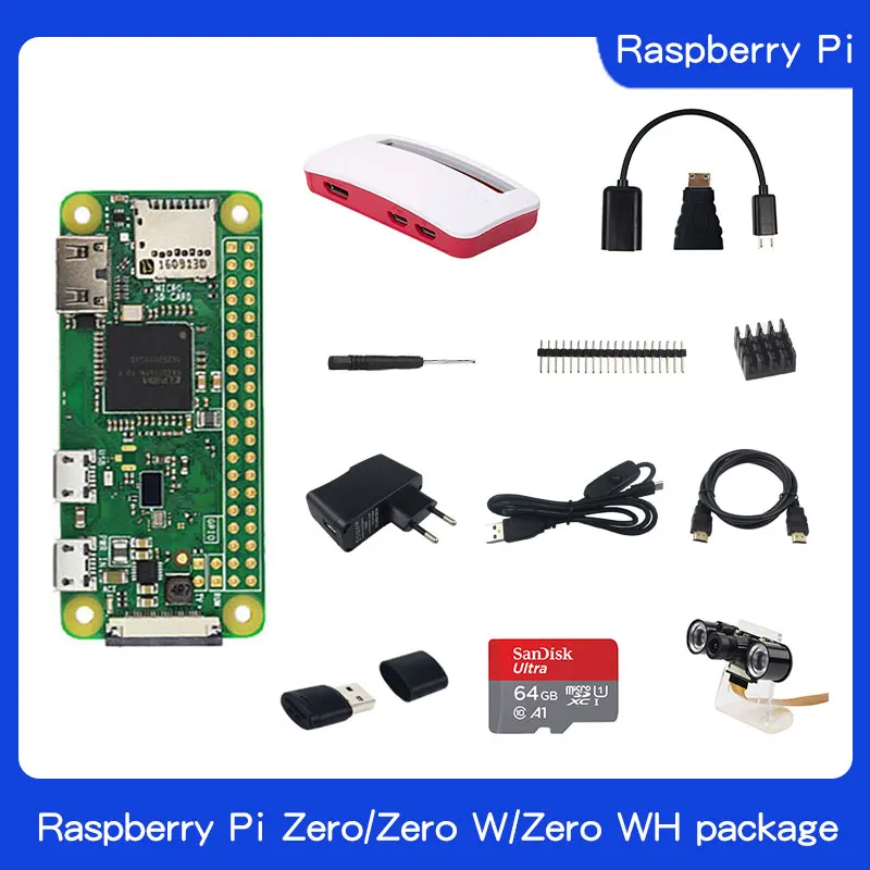 Плата Raspberry Pi zero W 512 МБ ОЗУ Wi-Fi bluetooth + акриловый защитный чехол камера ночного