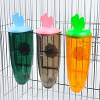 carrot shape drinker water dispenser hanging cage pet automatic drinking fountain firing pin design for small animal