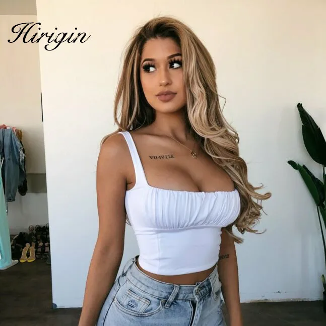 2020 пикантные Женские однотонные майки на бретельках укороченный топ летние без