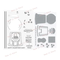 new 2021 2022 valentines day cutting dies and clear stamps scrapbooking for paper making sweetest day embossing frame card