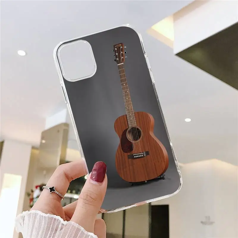 

Fashion guitar cool Phone Case Transparent for iPhone 6 7 8 11 12 s mini pro X XS XR MAX Plus SE cover funda