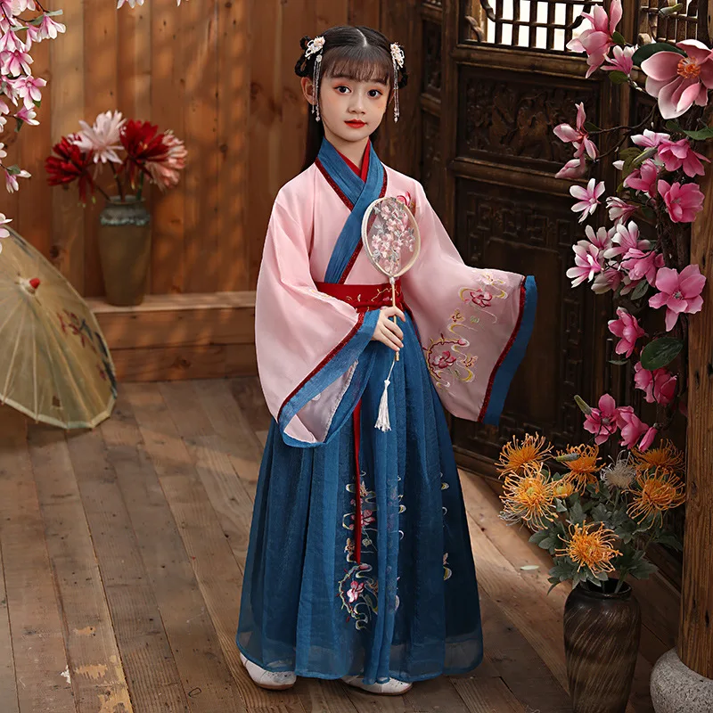 2020 детский Традиционный китайский Стиль танцевальный Hanfu костюмы дети девочки
