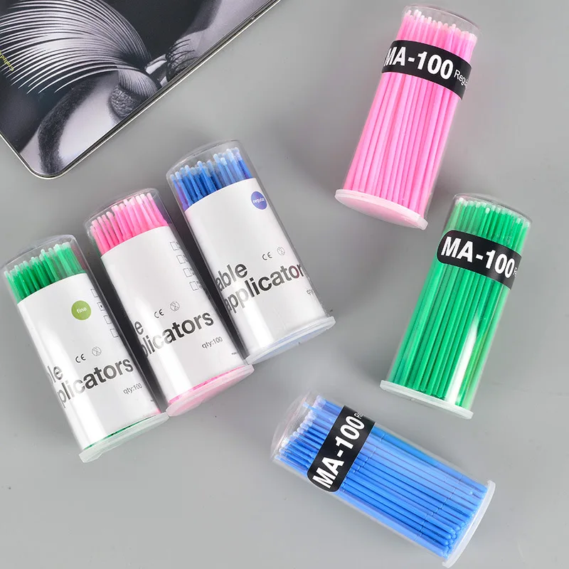 

Disposable Cotton Swab Lint Free Micro Brushes Wood Cotton Buds Swabs False Eyelash Stick Extension Glue Removing Tool