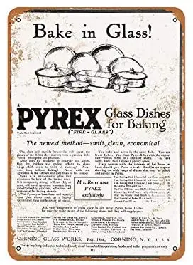 

Rustic Pyrex Glassware Vintage Look Metal Sign