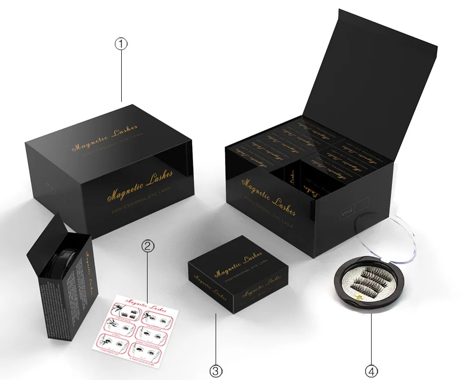 Магнитные ресницы для макияжа с 3 магнитами 3D ручной работы Натуральные