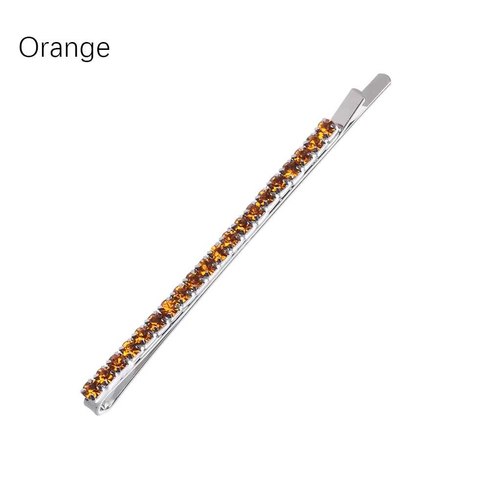 orange 2 шт. в Корейском стиле блестящая заколка со стразами Женская модная кристальная Геометрическая заколка для волос для девочек заколка для волос аксессуары для волос - Окраска металла: orange