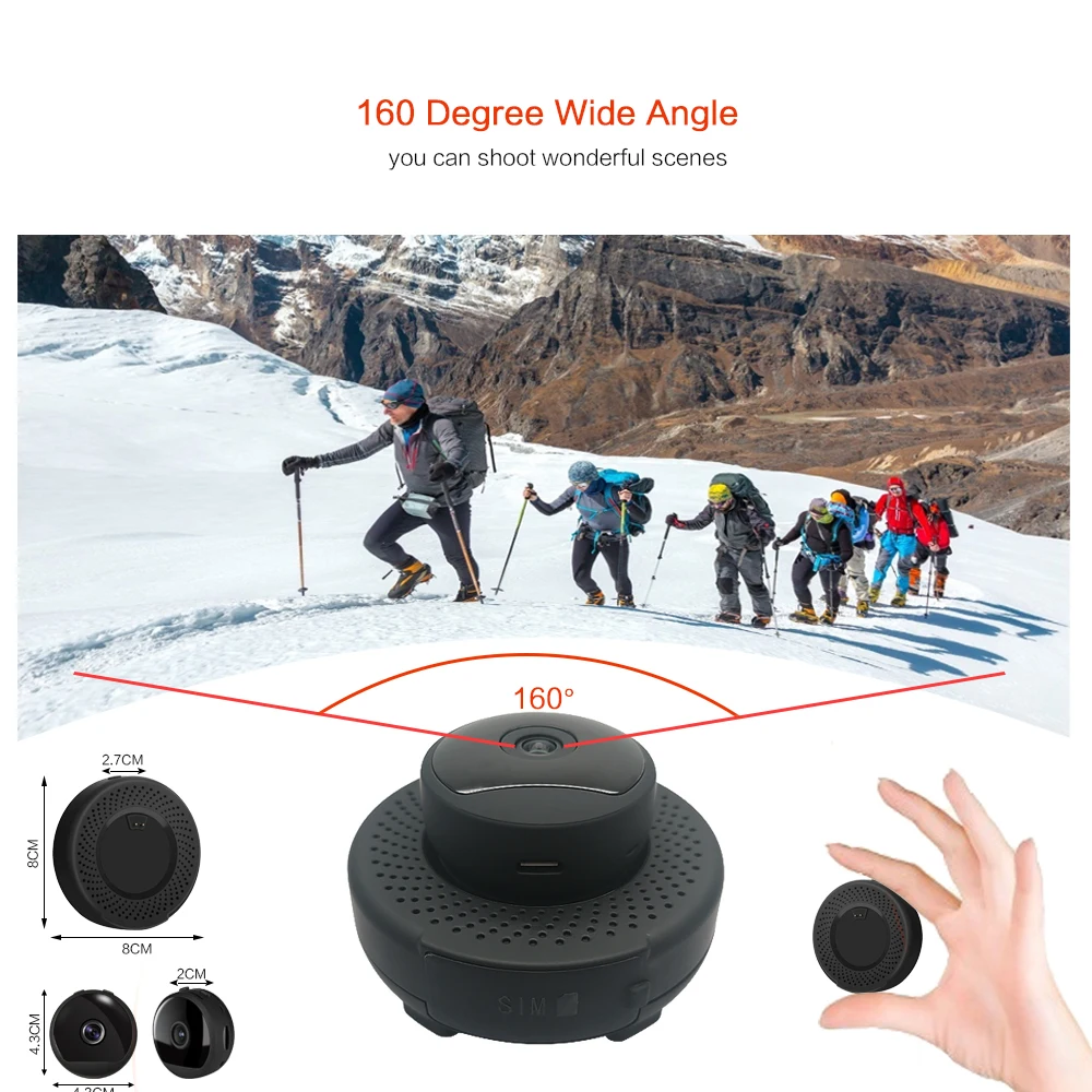 3G 4G Lte Беспроводная портативная мини камера 1080P GSM SIM карта WIFI CCTV P2P ИК Ночное