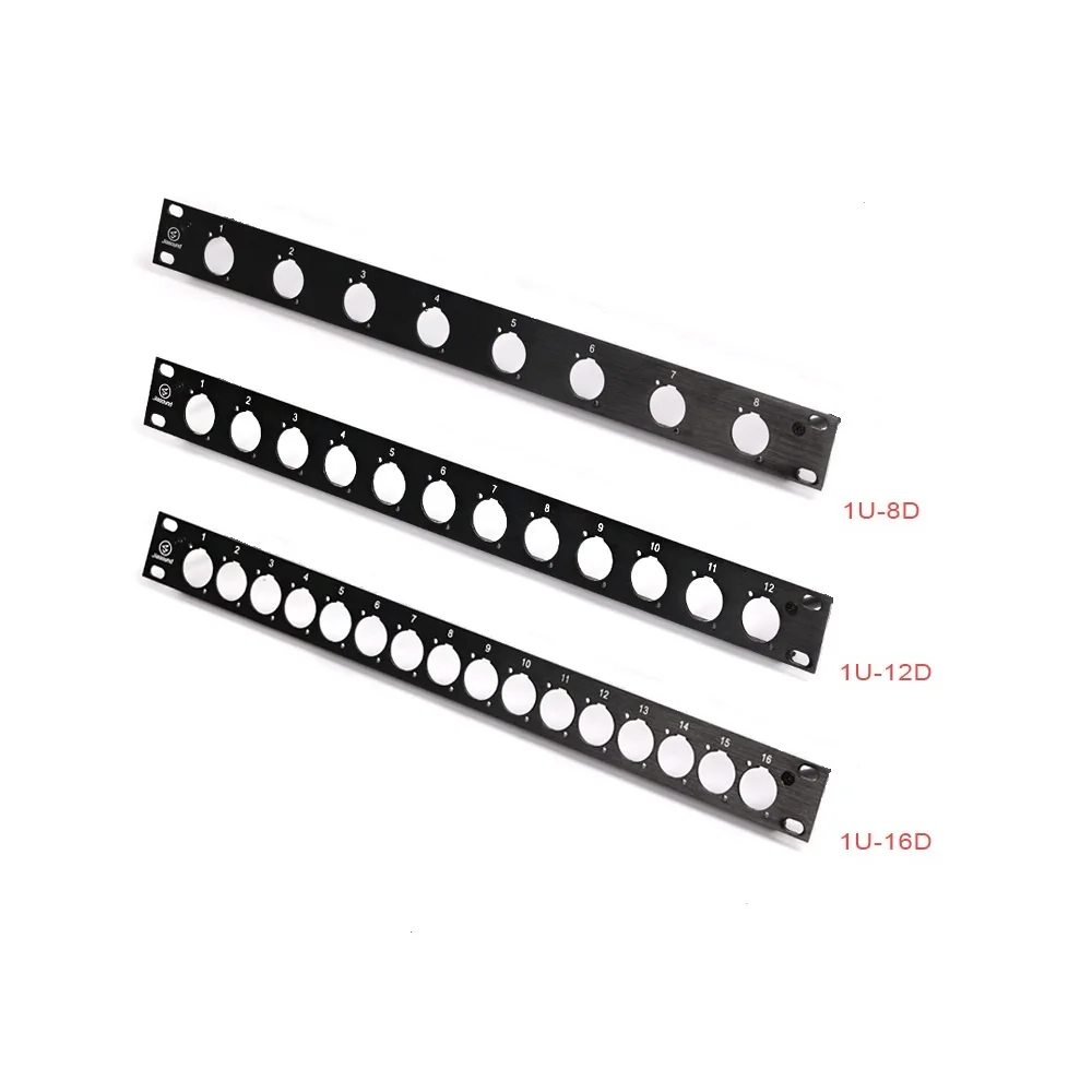 

1U Rack Patch Panel 8 12 16 Way Mount Socket For Audio/Video/Sound/XLR/Caron Connector