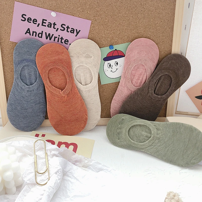 10 пар невидимые женские носки хлопковые тонкие дышащие короткие в японском стиле