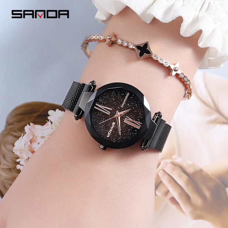 Женские кварцевые наручные часы со звездным небом с магнитной застежкой|Женские