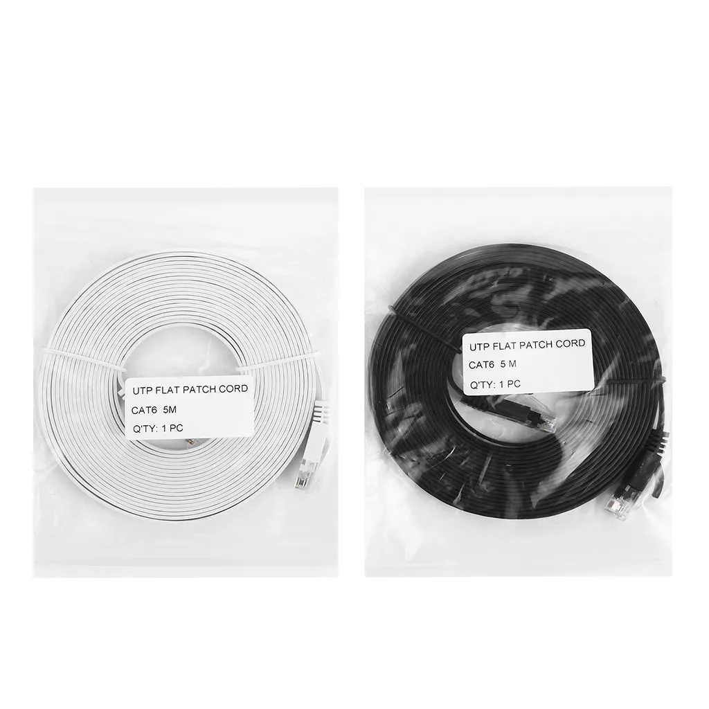 Высокопроизводительный Ethernet Кабель Cat 6 длиной 5 м плоский интернет сеть