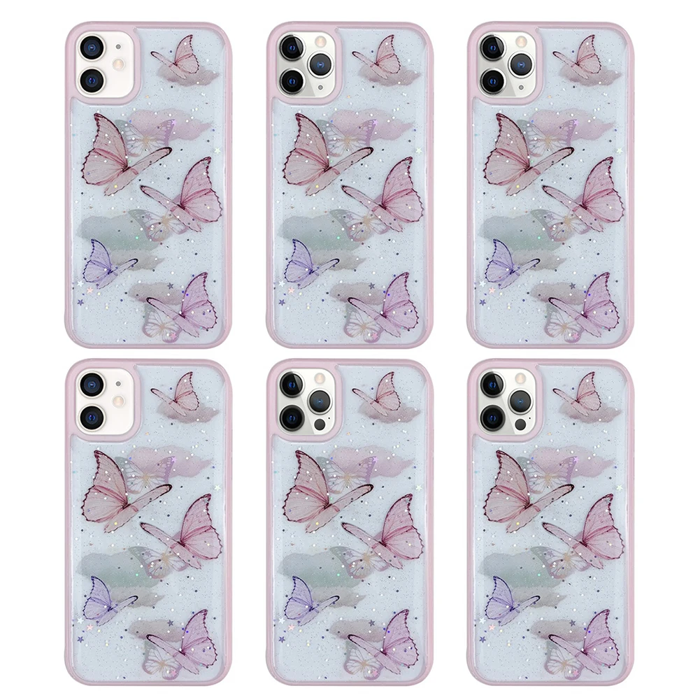 Butterfly Lens Protective Case Sleeve Shockproof Shining Transparent Phone Protector Cover for iPhone11/12 11/12 Pro 11/12ProMax | Игрушки и
