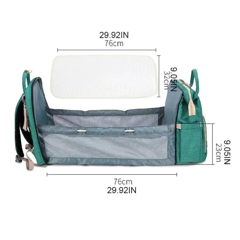 

2 IN 1 Folding Crib Backpack Multifunctional Large-Capacity Diaper Bag