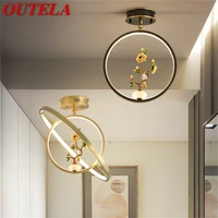 outela brass ceiling light contemporary luxury gold lamp fixtures led creative for home decoration