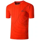 Мужская Спортивная Футболка Jeansian, футболка для бега, тренажерного зала, фитнеса, тренировок, футбола, короткая футболка, сухая посадка, LSL606 Red2