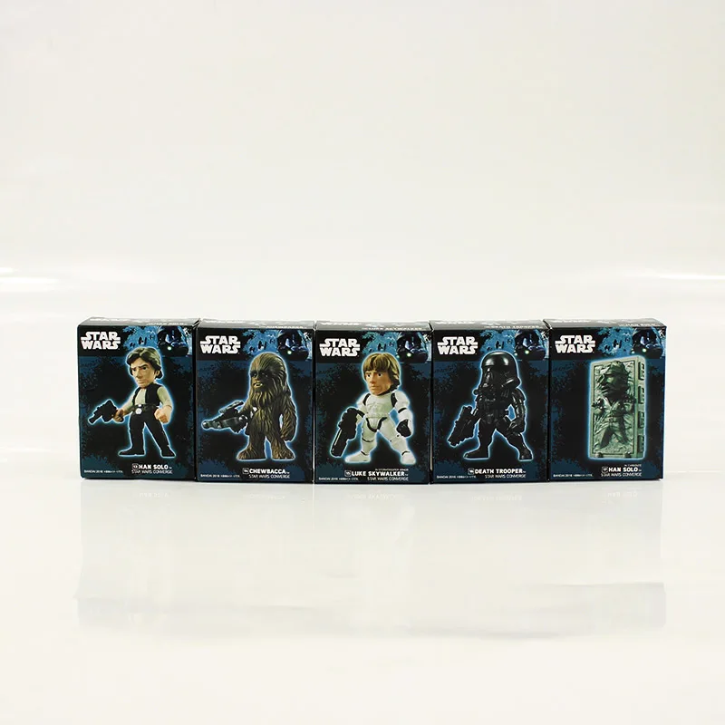 D With Box 4 шт. 5 шт. Звездные войны Дарт Вейдер Мастер Йода R2-D2 робот белые солдатики ПВХ Фигурки Модель Коллекция игрушек отличный подарок для детей - Цвет: D With Box