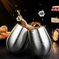 1pcs4pcs 500ml mug cup stainless steel tumbler egg shaped bottle for beer wine cocktail milk tea coffee outdoor drinkware