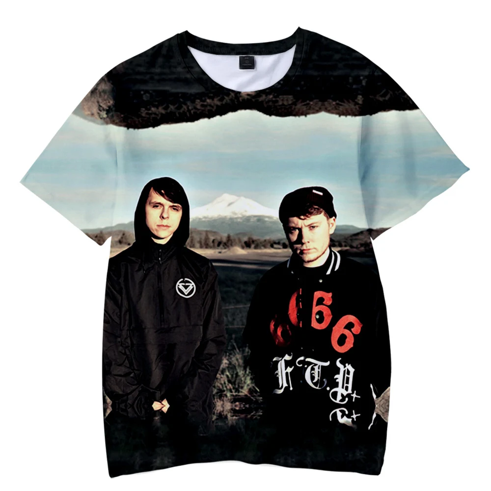 Футболка оверсайз с круглым вырезом коротким рукавом и 3D-принтом | Мужская одежда