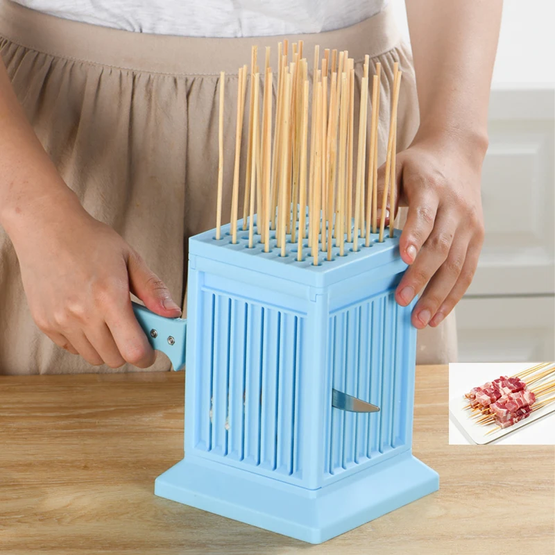 

BBQ Meat Skewer Maker Wear Meat String Machine 49 Holes BBQ Meat Skewer Tools Beef Skewers Beef Machine Tofu Skewer Removable