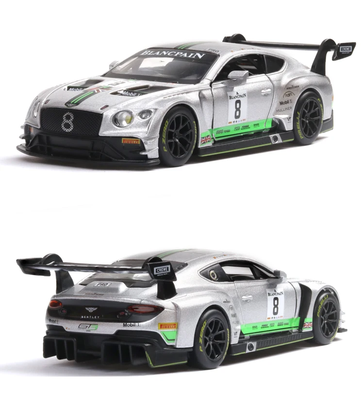 Высокая моделирования 1:32 Bentleys Continentals GT3 Diecasts Супер гоночный автомобиль детская