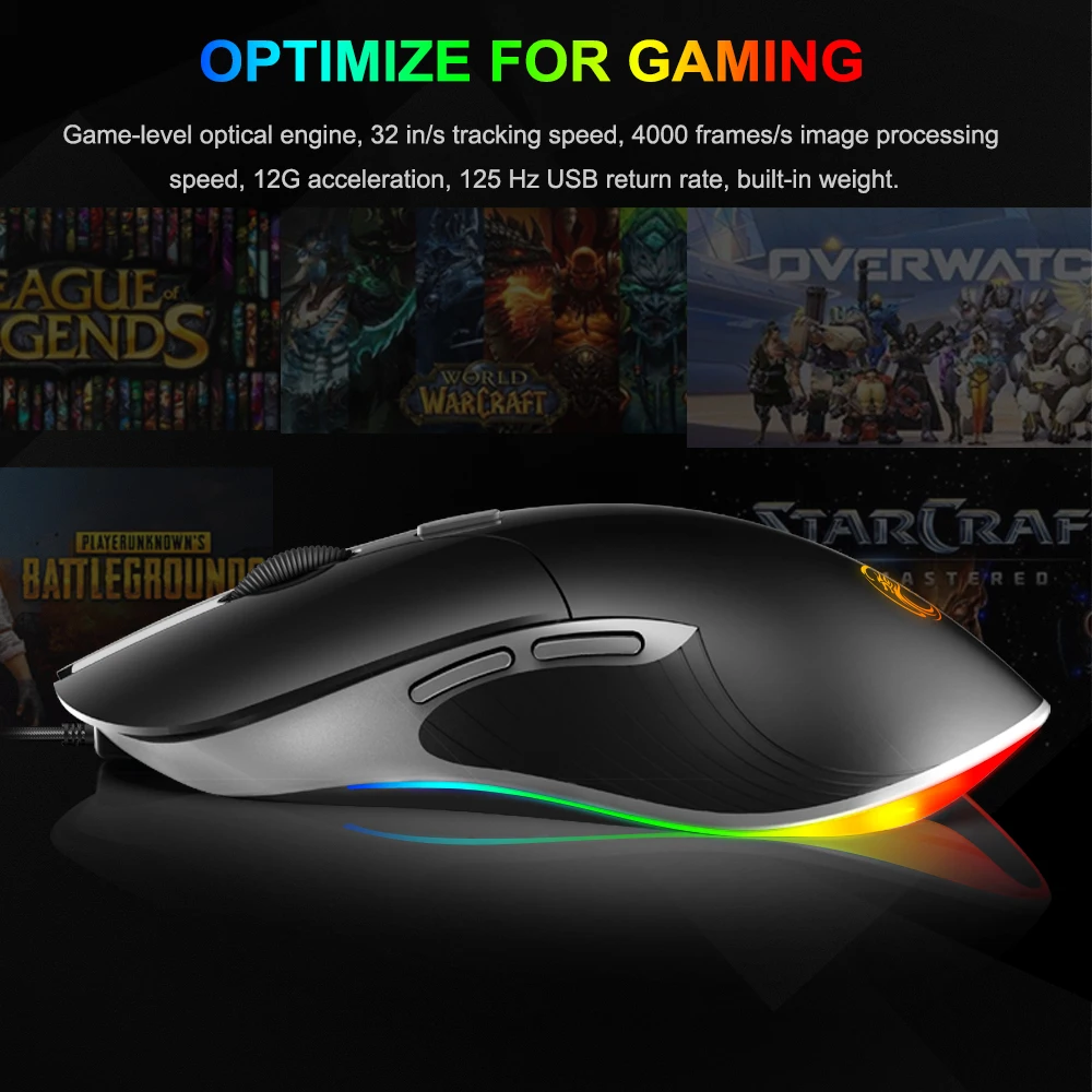imice High configuration USB Wired Gaming Mouse X6 Computer Gamer 6400 DPI Optical Mice for Laptop PC Game upgrade X7 | Компьютеры и
