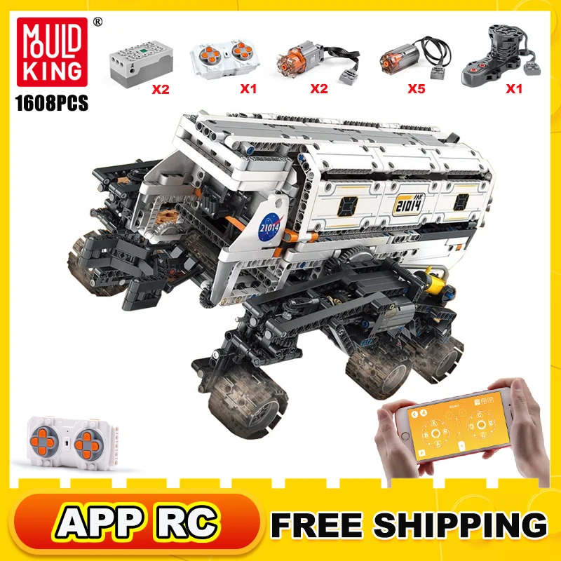 

Mould King App RC Exploration Vehicle Car Building Blocks Toys 1608Pcs Super Car Moc Bricks Assembly Set for Children
