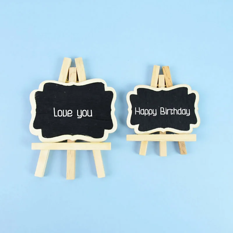 

5Pcs Mini Wooden Blackboard Chalkboard With Easel Message Board Table DIY Wedding Party Decor Labels Number Chalkboard