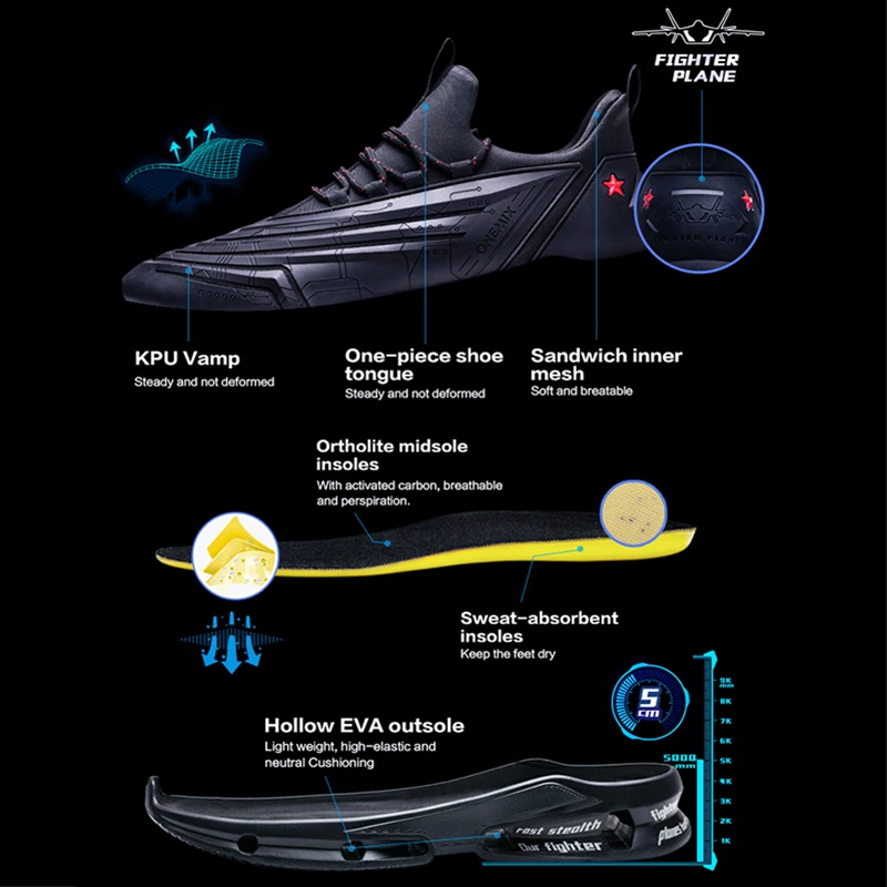 ONEMIX Running Shoes For Men Air Shoes Professional Outdoor Sports Light Buffer Walking Sneakers Homens Training Shoes