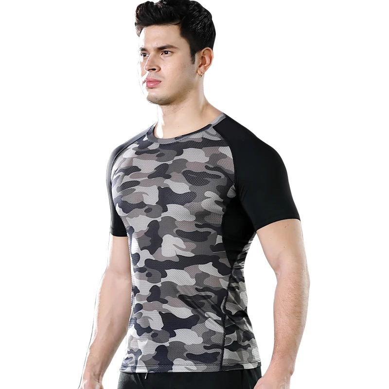 

Mens Camo Pattern Gym Tops Running Tees Workout Tshirt Free Train Wear Cycling Jerseys 20MJS11